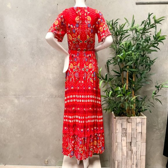 JAASE 'Tessa' Maxi Dress in Red Sweet Escape Print - Size XS - Picture 4 of 6